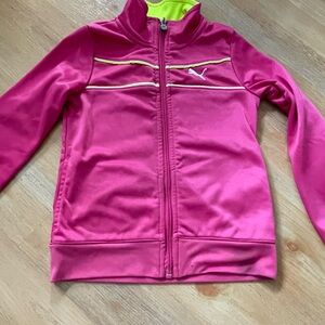 Pink puma zip up sweater size 6